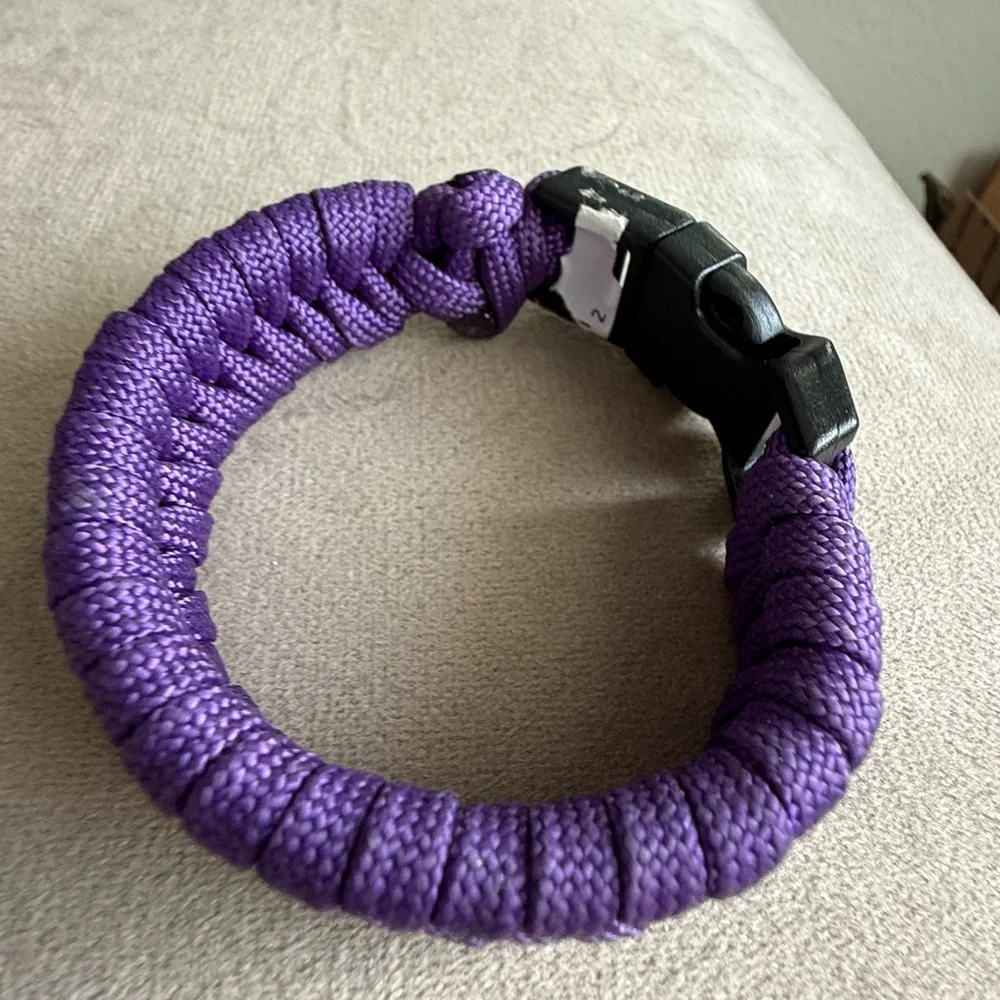 Purple Paracord Bracelet with Black Clasp